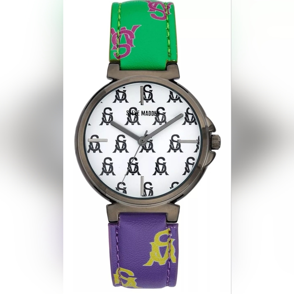 Womens Stacked Logo Watch Multi | Steve Madden Watches NWT